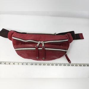 Master-Piece Red Leather Waist Bag